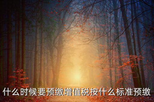 什么時候要預(yù)繳增值稅按什么標(biāo)準(zhǔn)預(yù)繳