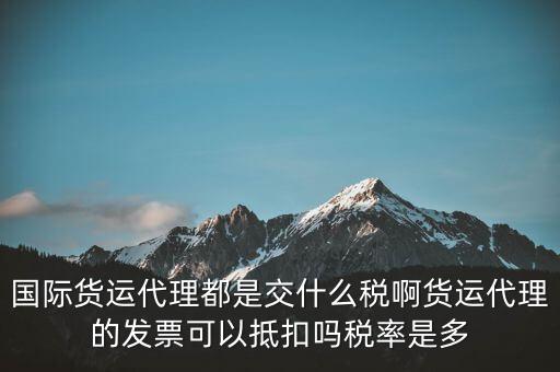 貨代公司交什么稅，國(guó)際貨運(yùn)代理都是交什么稅啊貨運(yùn)代理的發(fā)票可以抵扣嗎稅率是多