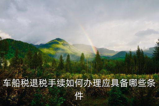 車(chē)船稅退稅需要什么，車(chē)船稅退稅手續(xù)如何辦理應(yīng)具備哪些條件