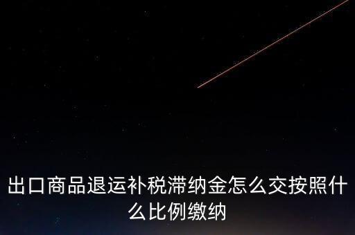 什么是退運(yùn)補(bǔ)稅，出口商品退運(yùn)補(bǔ)稅滯納金怎么交按照什么比例繳納