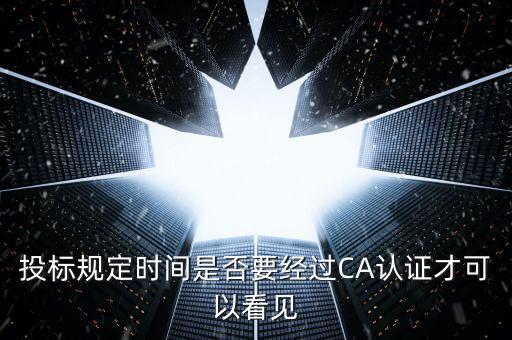什么情況下需要ca證書，投標規(guī)定時間是否要經(jīng)過CA認證才可以看見