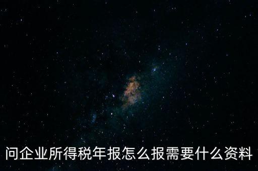 問企業(yè)所得稅年報(bào)怎么報(bào)需要什么資料