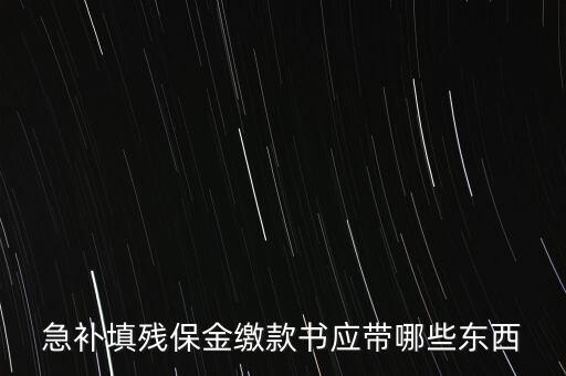 急補(bǔ)填殘保金繳款書應(yīng)帶哪些東西