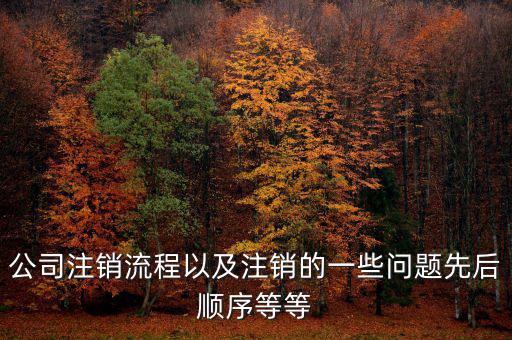公司注銷(xiāo)流程以及注銷(xiāo)的一些問(wèn)題先后順序等等