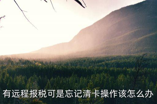 遠(yuǎn)程清卡失敗什么意思，有遠(yuǎn)程報(bào)稅可是忘記清卡操作該怎么辦
