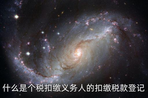 什么是扣繳義務(wù)人的扣稅憑單，什么是個(gè)稅扣繳義務(wù)人的扣繳稅款登記