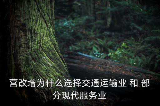 營改增為什么選擇交通運輸業(yè) 和 部分現(xiàn)代服務業(yè)