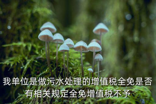 污水處理費為什么免稅，污水處理費可否免征增值稅事項