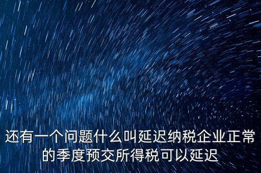 延期納稅是什么意思，遞延繳納稅什么意思