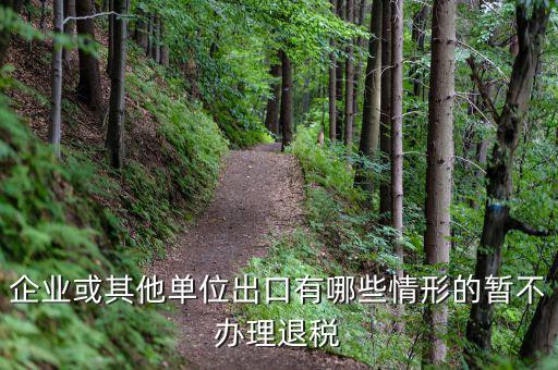 企業(yè)或其他單位出口有哪些情形的暫不辦理退稅