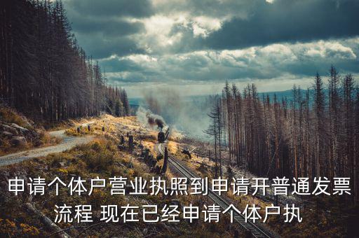 申請(qǐng)個(gè)體戶(hù)營(yíng)業(yè)執(zhí)照到申請(qǐng)開(kāi)普通發(fā)票流程 現(xiàn)在已經(jīng)申請(qǐng)個(gè)體戶(hù)執(zhí)