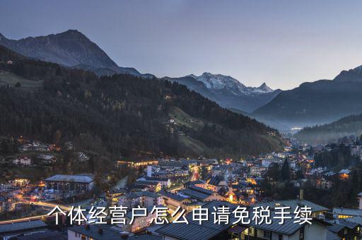 個體經營戶怎么申請免稅手續(xù)