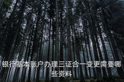 三證合一后銀行變更要帶什么資料，銀行基本賬戶辦理三證合一變更需要哪些資料
