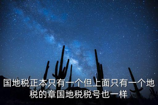 國地稅正本只有一個(gè)但上面只有一個(gè)地稅的章國地稅稅號也一樣