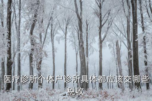 醫(yī)健護(hù)航都交什么稅，醫(yī)療診所個(gè)體戶診所具體都應(yīng)該交哪些稅收