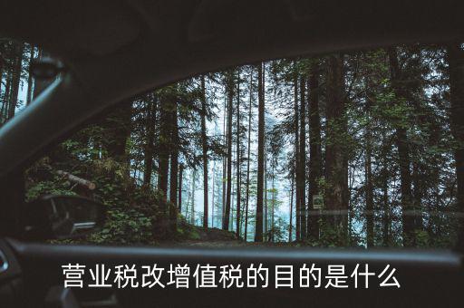 為什么要進(jìn)行營(yíng)業(yè)稅改增值稅，營(yíng)業(yè)稅改增值稅的目的是什么