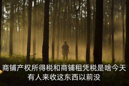 什么叫店面租憑稅，商鋪產(chǎn)權(quán)所得稅和商鋪?zhàn)鈶{稅是啥今天有人來收這東西以前沒