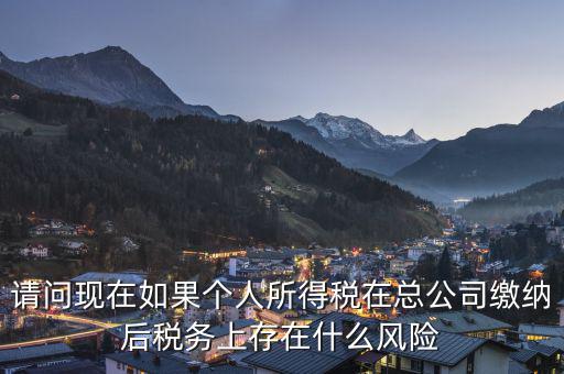 個人所得稅有什么風險，個人所得稅繳納風險有哪些