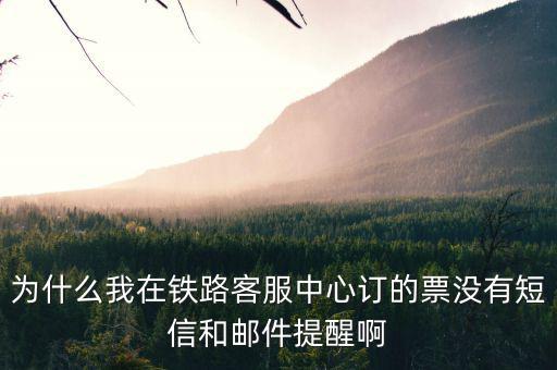 為什么購(gòu)票成功沒(méi)有短信提醒，為什么我在鐵路客服中心訂的票沒(méi)有短信和郵件提醒啊