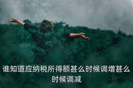 什么時候納稅調(diào)增調(diào)減，誰知道應(yīng)納稅所得額甚么時候調(diào)增甚么時候調(diào)減