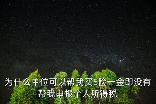 為什么單位可以幫我買5險(xiǎn)一金即沒有幫我申報(bào)個人所得稅