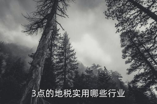 3點(diǎn)的地稅實用哪些行業(yè)