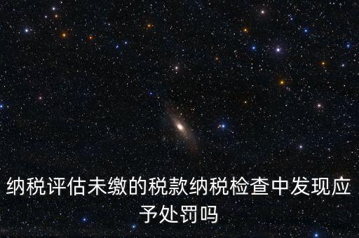 納稅評估未繳的稅款納稅檢查中發(fā)現應予處罰嗎