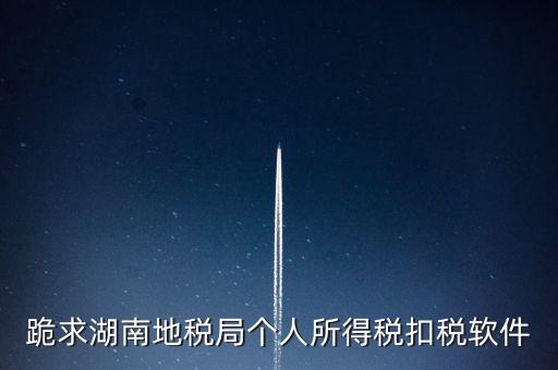 跪求湖南地稅局個(gè)人所得稅扣稅軟件