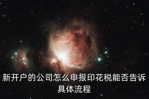 新開(kāi)戶的公司怎么申報(bào)印花稅能否告訴具體流程