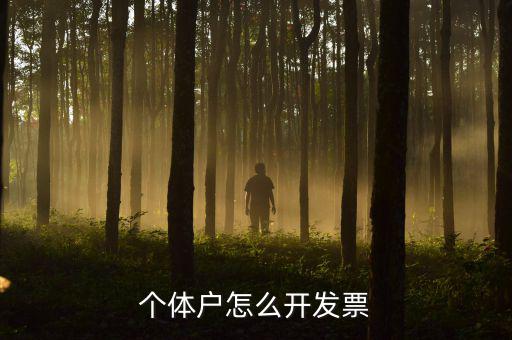 個體工商戶如何開票，個體戶怎么開發(fā)票