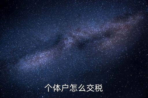 個體工商戶如何納稅，個體工商戶怎樣報稅