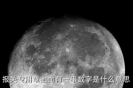 報(bào)關(guān)專用章上面有一串?dāng)?shù)字是什么意思