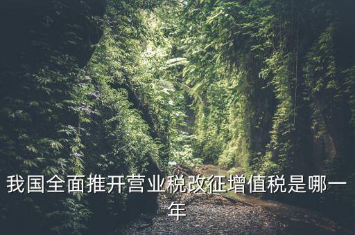 什么時(shí)候開(kāi)始營(yíng)業(yè)稅改增值稅，我國(guó)全面推開(kāi)營(yíng)業(yè)稅改征增值稅是哪一年