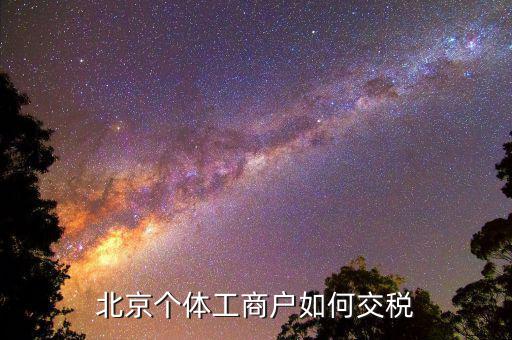 北京個體如何報稅，北京個體戶怎么交稅