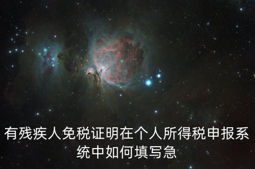 殘疾人個稅如何申報，有殘疾人免稅證明在個人所得稅申報系統(tǒng)中如何填寫急