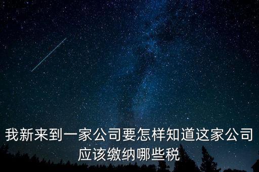 如何查稅種，我新來到一家公司要怎樣知道這家公司應(yīng)該繳納哪些稅