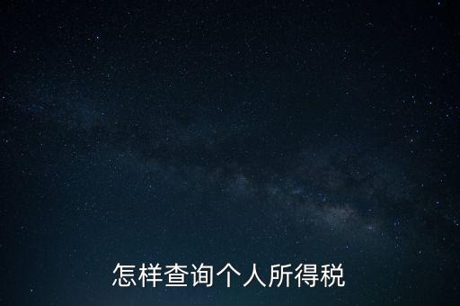 如何查詢自己交稅，個(gè)人繳稅記錄怎么查詢