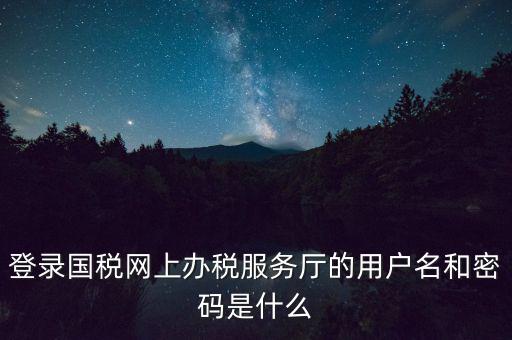 如何注冊稅務網(wǎng)廳號，登錄國稅網(wǎng)上辦稅服務廳的用戶名和密碼是什么