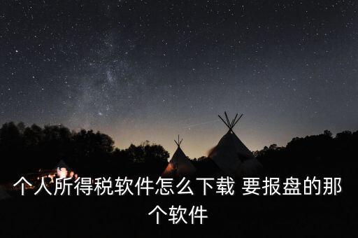 個(gè)人所得稅軟件怎么下載 要報(bào)盤的那個(gè)軟件