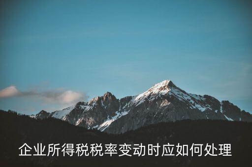 所得稅稅率變化如何用，一道所得稅稅率變化的會計處理問題求指導(dǎo)謝謝