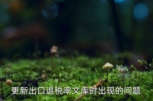 出口退稅文庫如何更新，請問各位出口退稅系統(tǒng)里的代碼庫怎么更新啊怎么老沒反應的呢