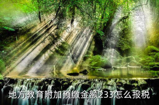 預(yù)繳增值稅如何申報(bào)附加稅，地方教育附加預(yù)繳金額233怎么報(bào)稅