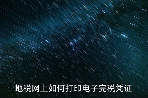 地稅網上如何打印電子完稅憑證