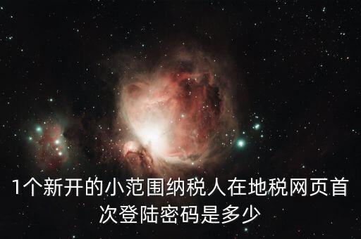 地稅ca如何登錄密碼是多少錢，1個(gè)新開的小范圍納稅人在地稅網(wǎng)頁首次登陸密碼是多少