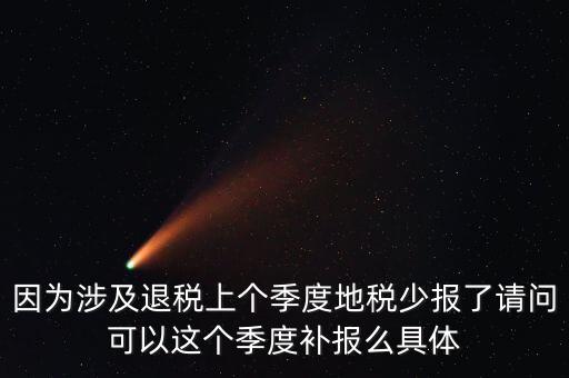 地稅如何補充申報，因為涉及退稅上個季度地稅少報了請問可以這個季度補報么具體