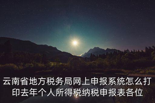 云南稅局如何查詢打印納稅申報，云南省地方稅務(wù)局網(wǎng)上申報系統(tǒng)怎么打印去年個人所得稅納稅申報表各位