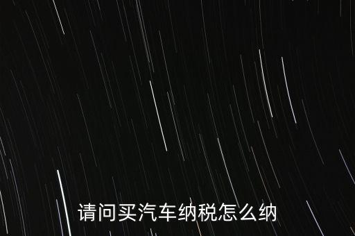 請(qǐng)問(wèn)買汽車納稅怎么納