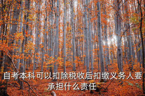自考本科可以扣除稅收后扣繳義務(wù)人要承擔(dān)什么責(zé)任