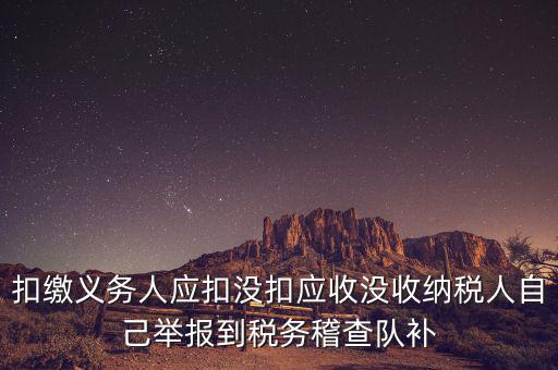 扣繳義務(wù)人應(yīng)扣沒扣應(yīng)收沒收納稅人自己舉報到稅務(wù)稽查隊補