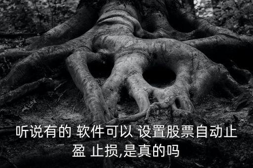 聽說(shuō)有的 軟件可以 設(shè)置股票自動(dòng)止盈 止損,是真的嗎